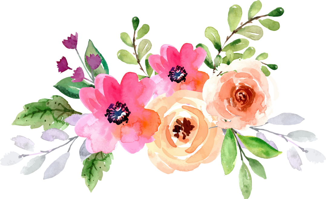 Floral Bouquet Watercolor Cutout